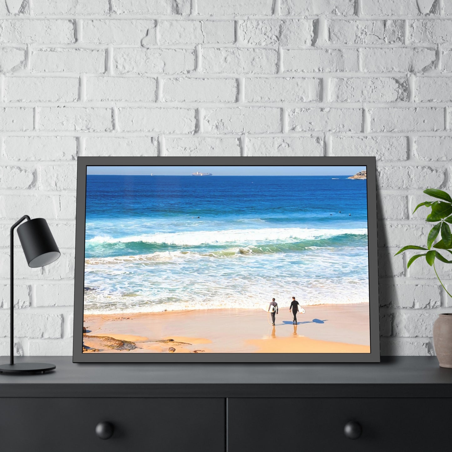 Surfers (framed print)