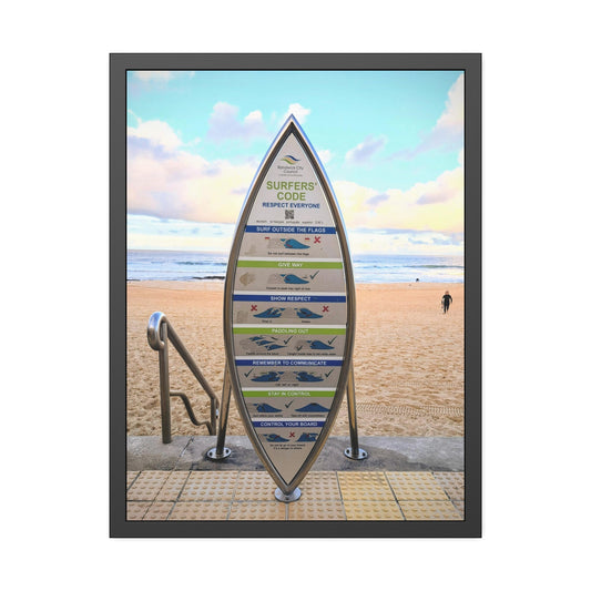 Surfers Code (framed print)
